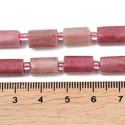 天然石ロードナイトビーズ連売り  コラム  多面カット  シードビーズで  11~15x7~8x7~8mm  穴：0.8~1mm  約27~29個/連  15.47~15.83''（39.3~40.2センチメートル）&nbsp;G-L657-D01-01