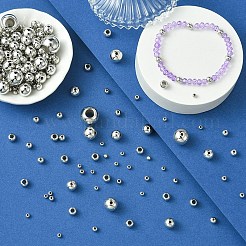 8 スタイル CCB プラスチックビーズ  DIYのジュエリーには  ラウンド  プラチナ  3~14x2.5~12 M  穴：1~7mm&nbsp;CCB-YW0001-37