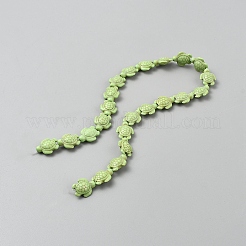 合成ターコイズビーズ連売り  染め  カメ  薄緑  17.5~18x14x7mm  穴：1.1mm  約23個/連  15.28''（38.8センチメートル）&nbsp;X-G-WH20006-01A