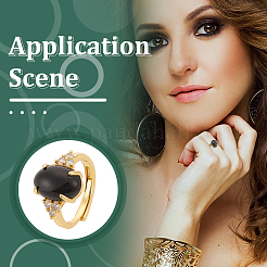 6Pcs Rack Plating Oval Brass Micro Pave Cubic Zirconia Adjustable Ring Components&nbsp;KK-UN0003-38
