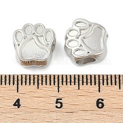 CCBプラスチックヨーロピアンビーズ  大穴ビーズ  足跡  プラチナ  10.5x10.5x7.5mm  穴：4.5~4.5mm&nbsp;CCB-D278-23P