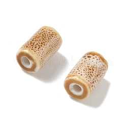 手作りの陶器ビーズ  コラム  ファンシーアンティーク施釉磁器  バリーウッド  10~11x6.5~7mm  穴：2~2.2mm&nbsp;PORC-P031-01E
