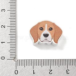 プリントウッドビーズ  犬  サドルブラウン  15x20x7mm  穴：2.5mm&nbsp;WD-CBAA998-B07