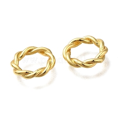 真鍮ビーズ  カドミウムフリー＆ニッケルフリー＆鉛フリー  ツイストフラットラウンド  18KGP本金メッキ  10x1.8mm  穴：6.5mm&nbsp;KK-K398-07C-G