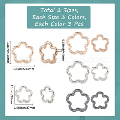18Pcs 6 Colors Alloy Spring Gate Rings&nbsp;FIND-SC0019-01