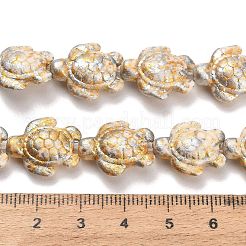 合成ターコイズビーズ連売り  カメ  スプレー塗装  ビスク  17x14x7mm  穴：1.4mm  約23個/連  14.45''（36.7センチメートル）&nbsp;TURQ-F020-C05