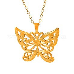 304 Stainless Steel Hollow Butterfly Pendant Necklaces for Women&nbsp;ZP3082-2