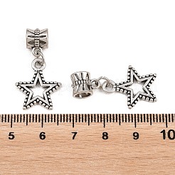 合金ヨーロッパダングルチャーム  大穴ペンダント  スター  アンティークシルバー  29mm  穴：5mm&nbsp;PALLOY-YW001-06