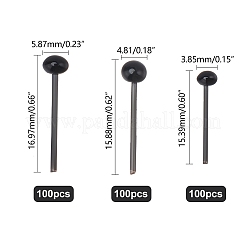 クラフト用品プラスチック人形の目パーツ  ぬいぐるみの目  フラットラウンド  ブラック  14~17x4~6mm  300個/セット&nbsp;DIY-PH0006-48