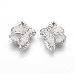 変色しにくい304ステンレススチールペンダント  蜂  ステンレス鋼色  15x12.5x3mm  穴：1.2mm&nbsp;STAS-O118-23P