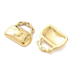 304ステンレススチールチャーム  ハンドバッグ  18KGP本金メッキ  9.5x9.5x2.5mm  穴：2.5mm&nbsp;KK-D503-37G