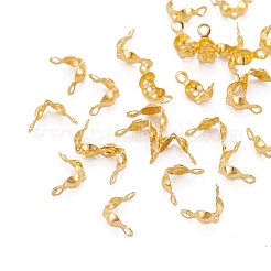 真鍮製ダルマチープ  カロット終了  クラムシェルノットカバー  カドミウムフリー＆鉛フリー  ゴールドカラー  7x4mm  穴：1mm&nbsp;X-KK-N0070-03G