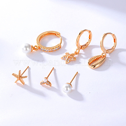 6 Pairs Brass Earring Sets&nbsp;NL6059