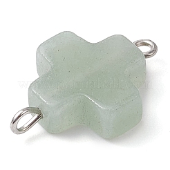 Natural Mixed Gemstone Cross Connector Charms&nbsp;PALLOY-JF02827