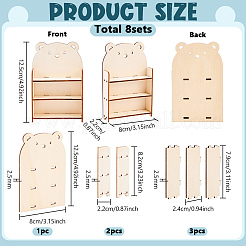 8 Sets 3-Tier Wooden Display Riser Stands for Jewelry Cosmetic Glasses&nbsp;ODIS-FG0002-20