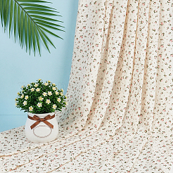 綿織物  服装アクセサリー  花模様の長方形  フローラルホワイト  1500x1300~1350x0.5mm&nbsp;DIY-WH0933-30C