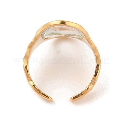 Oval Ion Plating(IP) 304 Stainless Steel Open Cuff Rings for Women&nbsp;RJEW-Z052-04G