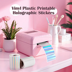 3 Rolls 3 Styles Vinyl Plastic Printable Holographic Stickers&nbsp;OFST-TA0001-10F
