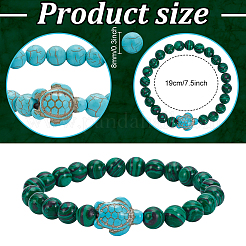 8Pcs 8 Colors Resin Tortoise Beaded Stretch Bracelets Set&nbsp;BJEW-AN0001-16