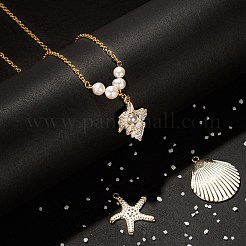 24個6スタイルスプレー塗装合金ペンダント  ホタテと巻き貝とヒトデ/海の星  ミックスカラー  29~35x22~29.5x3~5mm  穴：2mm  4個/スタイル&nbsp;FIND-LS0001-60