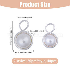 40Pcs 2 Style Shell Pearl Pendants&nbsp;PALLOY-CA00028