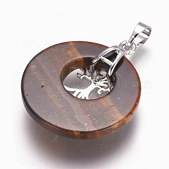 Natural Tiger Eye Pendants&nbsp;G-F573-C15