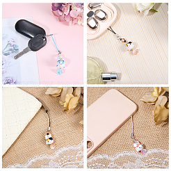 3Pcs Handmade Lampwork & Glass Mobile Straps&nbsp;HJEW-JOY00006