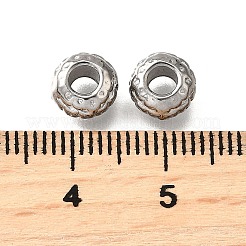 304ステンレス鋼波形ビーズ  ロンデル  変色防止  ステンレス鋼色  7x4mm  穴：3mm&nbsp;STAS-V009-12D-P