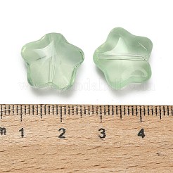 透明ガラスビーズ  スター  薄緑  15~17x16~17.5x8mm  穴：1.2mm  400個/ 1000g&nbsp;GLAA-B029-01C