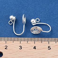304ステンレススチール製イヤーカフ金具  垂直ループを備えたワイヤーラップボルテックスイヤリングパーツ  銀  14.5mm  穴：3x0.6mm&nbsp;STAS-H216-02S