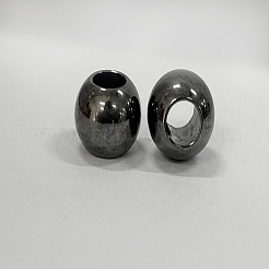 レジンヨーロピアンビーズ  大穴ビーズ  ロンデル  ブラック  10x8mm  穴：5mm&nbsp;RESI-E027-13