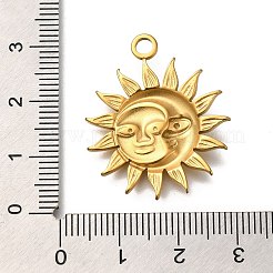 304ステンレスペンダント  ゴールドカラー  太陽  29.5x25x3mm  穴：2.2mm&nbsp;STAS-H227-05G-03