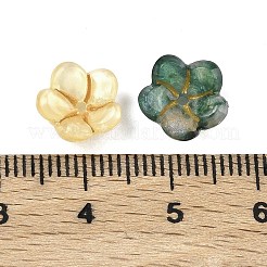 アクリルエナメルビーズキャップ  5  - 花びらの花  グリッターパウダー付き  ミックスカラー  10x10.5x4.5mm  穴：1.2mm&nbsp;MACR-K001-01