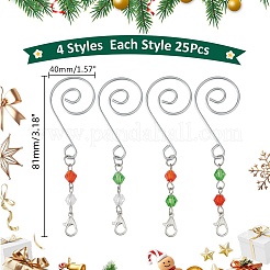100Pcs 4 Styles Alloy Christmas Hook&nbsp;HJEW-WR00028