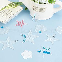 アクリル手仕事テンプレート  花とスター  透明  16個/箱&nbsp;DIY-CA0001-48