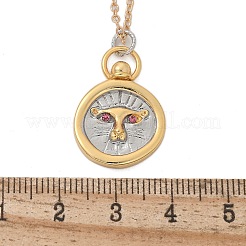 Brass Twelve Constellations Tarot Pendant Necklaces&nbsp;LS-NJEW-Q006-01G-G