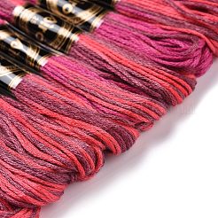 10かせ 6層ポリエステル刺繍フロス  クロスステッチの糸  セグメント染め  ファイヤーブリック  0.5mm  約8.75ヤード（8m）/かせ&nbsp;OCOR-K006-A56