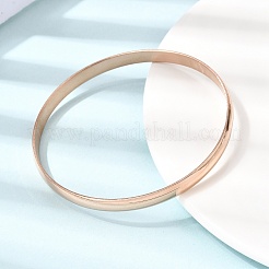 304ステンレススチール製プレーンバングル（女性・男性用）  イオンプレーティング（ip）  長持ちメッキ  ミックスカラー  内径：2.36インチ（6cm）&nbsp;BJEW-Z167-01M-03