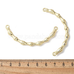 合金のカーブ竹の棒コネクタチャーム  ラックめっき  ゴールドカラー  62x25x5mm  穴：2.4mm&nbsp;PALLOY-S044-07B-G