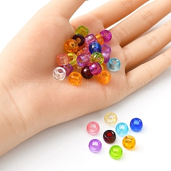 クリアアクリルヨーロピアンビーズ  大きな穴バレルビーズ  ミックスカラー  9x6mm  穴：4mm&nbsp;MACR-YW0002-17