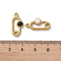 イオンプレーティング（IP）304ステンレスペンダント  宝石付き  オーバル  18KGP本金メッキ  20x10x4mm  穴：1.6mm&nbsp;STAS-C114-14G