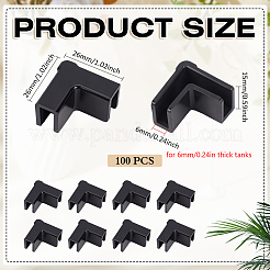 プラスチック製の衝突防止保護コーナー  三角形  ブラック  26x26x15mm  溝：6mm&nbsp;FIND-WH0199-428C-01