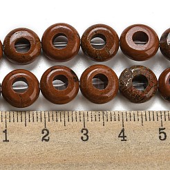 天然石レッドジャスパービーズ連売り  ロンデル  10~10.5x4~4.5mm  穴：1.2mm  約20個/連  7.95''（20.2センチメートル）&nbsp;G-P536-A08-01