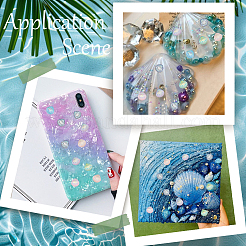 360Pcs 6 Colors  Rainbow Iridescent Plating Transparent Resin Decoden Cabochons&nbsp;RESI-SC0005-64