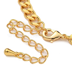 女性用真鍮マイクロパヴェキュービックジルコニアブレスレット  18KGP本金メッキ  6-7/8インチ（17.4cm）  顔: 20x15x1  ペンダント：9x5.5mm&nbsp;BJEW-U008-02G