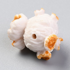 樹脂ビーズ  模造食品  ポップコーンのおもちゃ  貝殻色  21x19.5x16.5mm  穴：2mm&nbsp;RESI-O009-17A