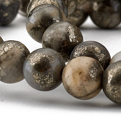 Natural Pyrite Beads Strands&nbsp;G-G839-01-6mm