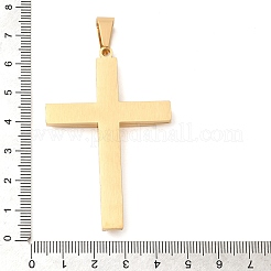 イオンプレーティング（IP）304ステンレススチールクロスビッグペンダント  18KGP本金メッキ  62x42x6mm  穴：11x6mm&nbsp;STAS-I043-04G