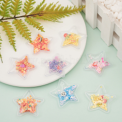 50Pcs 5 Colors Quicksand Sequin Plastic Cabochons&nbsp;KY-CJ0001-39