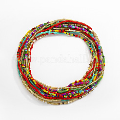 7Pcs 7 Colors Boho Glass Seed Beaded Waist Chains for Women&nbsp;WGEA542-01